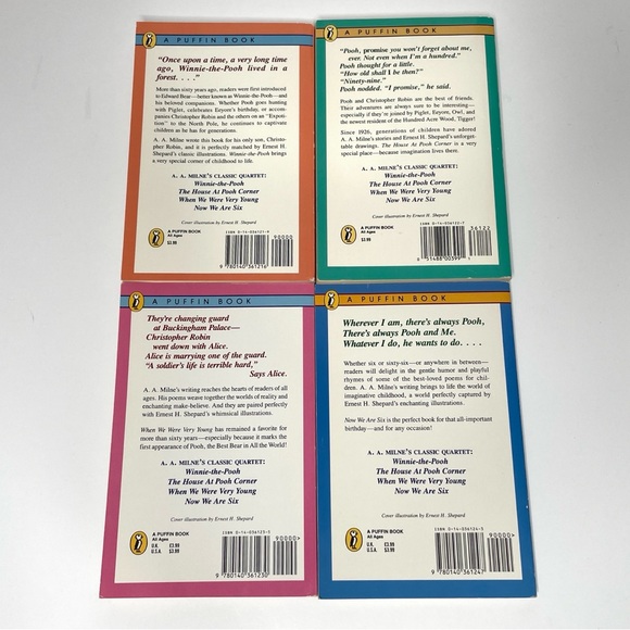 Vintage Pooh’s Library 4 Book Box Set 1992 by AA Milne, Ernest H Shepard - Picture 3 of 11